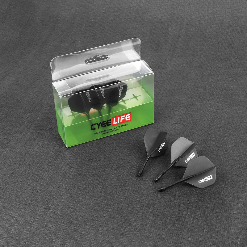 CyeeLife 6 Packs Integrated Dart Flights and Shafts,one Piece Accessory 2BA (7 Colors) Black - BeesActive Australia