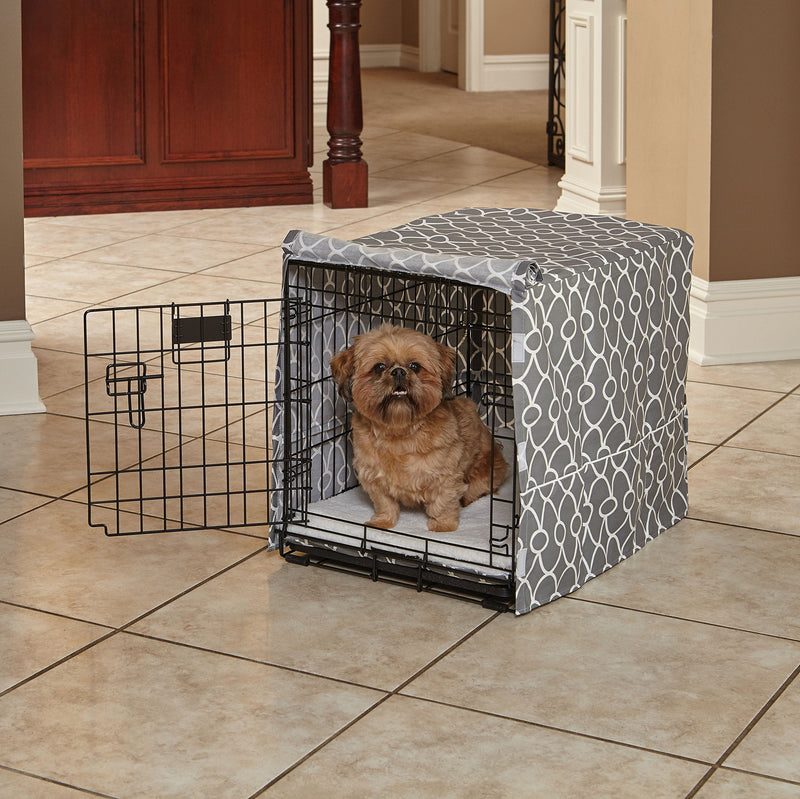 Midwest Dog Crate Cover, Privacy Dog Crate Cover Fits Midwest Dog Crates Gray Geometric Pattern 24-Inch - BeesActive Australia
