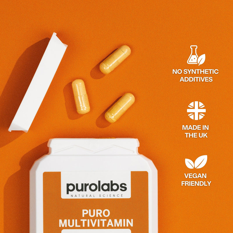 Puro Multivitamin - 34 Multivitamins & Minerals - Daily Complex for Men & Women - Vegan - 60 Capsules - BeesActive Australia