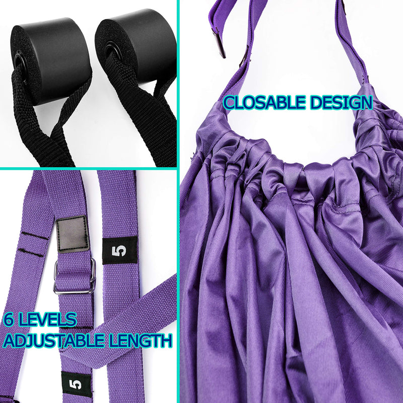 Adjustable Leg Stretching Strap, Yoga Fitness Flexibility Door Stretcher Strap/Back Bend Assist Trainer, Yoga Swing for Aerial Yoga Ballet Cheer Gymnastics Taekwondo Dancers - BeesActive Australia