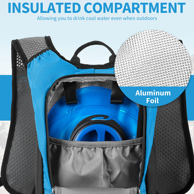 RUPUMPACK Hydration Vest Backpack Small: Running Hydration Vest Pack with 2L Water Bladder - Lightweight Water Hydro Vest Backpacks for Kids Men Women Trail Cycling Biking Hiking Rave Festival A-Blue - BeesActive Australia