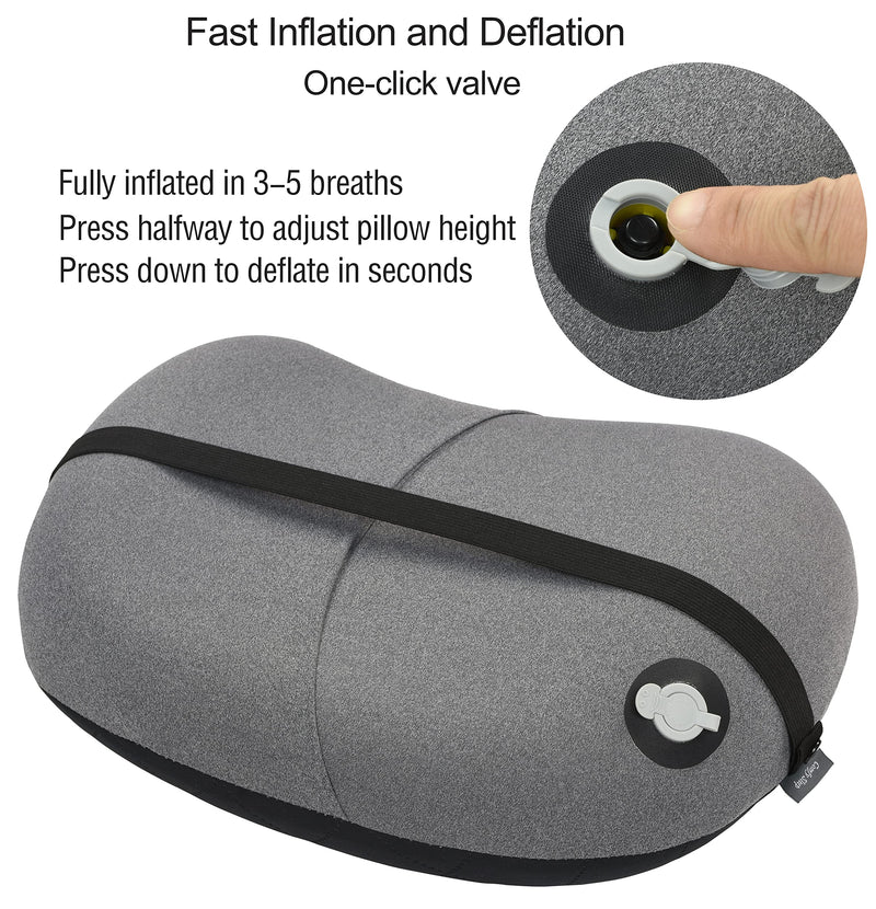 MARCHWAY Ultralight Inflatable Camping Pillow with Soft Washable Cover, Compact Compressible Portable Travel Air Pillow for Outdoor Camp, Sport, Hiking, Backpacking Sleep and Lumbar Support (Black) Black - BeesActive Australia