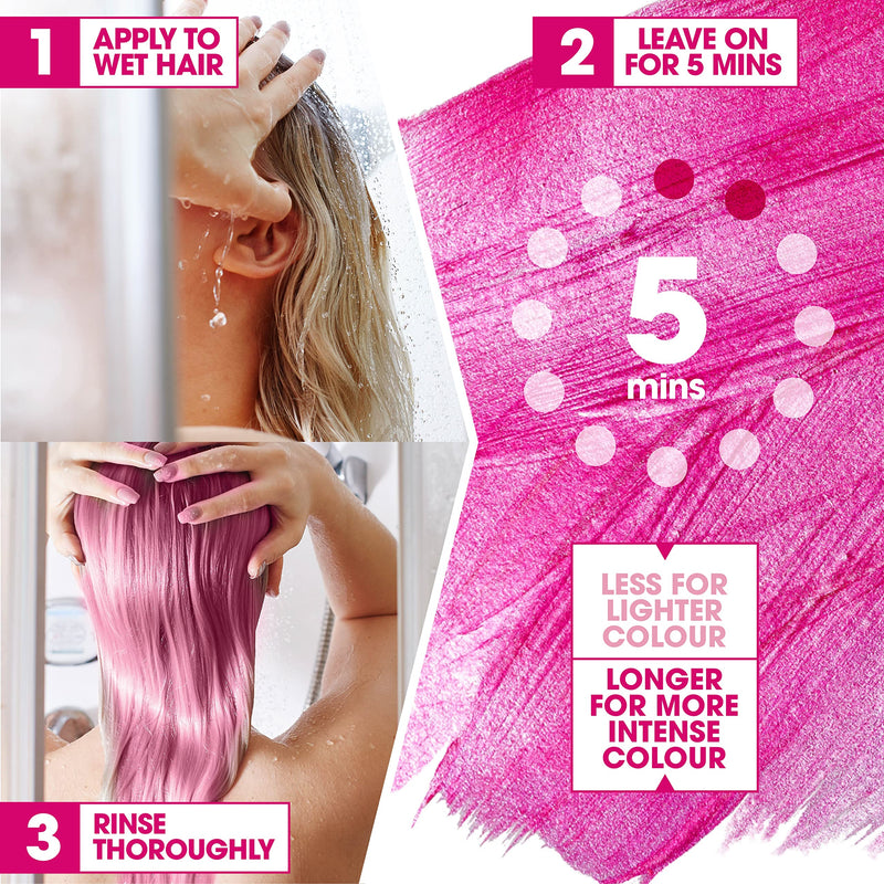 PROVOKE Go Pink Temporary Colour Hair Mask 300ml, NEW Go Pink Without Commitment Lasts 8 Washes, Keratin Enriched Formula 300 ml (Pack of 1) - BeesActive Australia