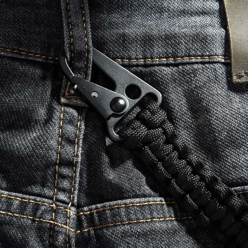 Paracord Keychain,Cobra Weave 550 Paracord,7.7 Inch Woven, 10 Feet Unraveled,Every Day Carry Black - BeesActive Australia