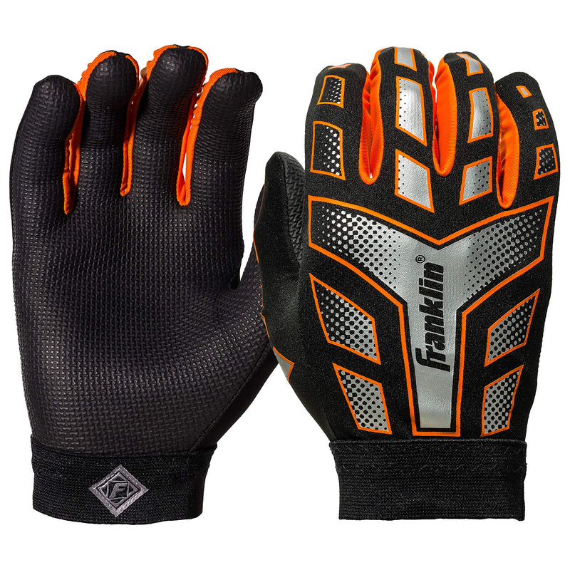 [AUSTRALIA] - Franklin Sports Youth Receiver Gloves (Assorted Colors) Medium Orange/Black 