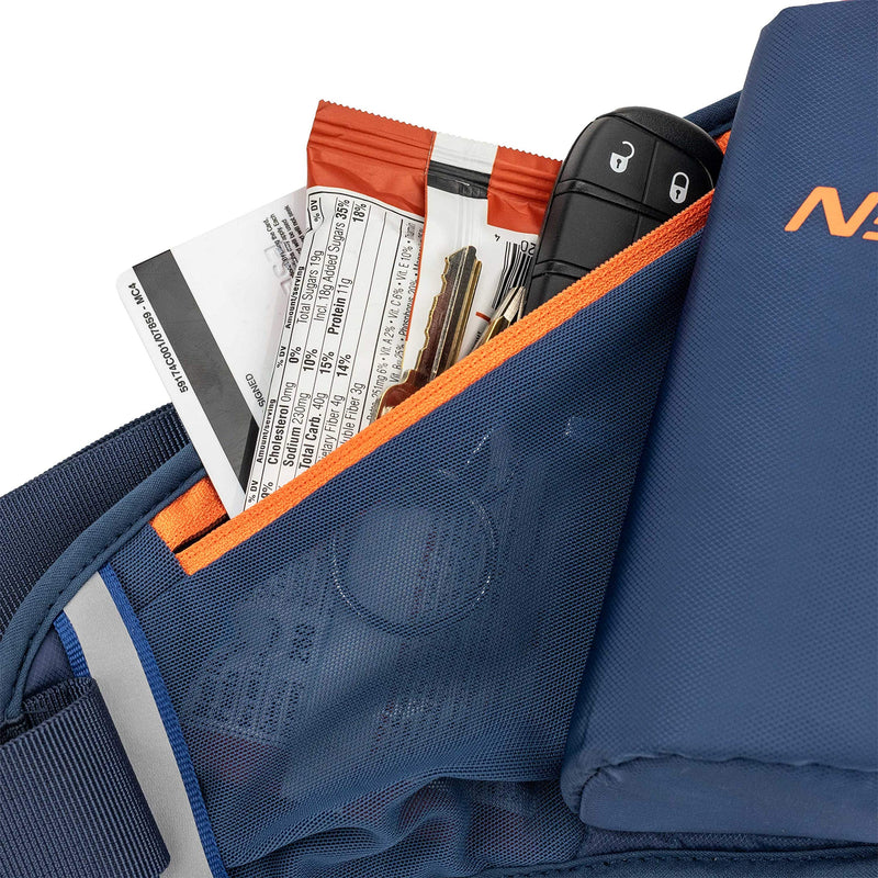 Nspire Hydration Waist Pack Bottle with 18oz Flask and Storage Area – Running, Hiking, Walking, Camping, Cycling, True Navy/Tigerlily - BeesActive Australia