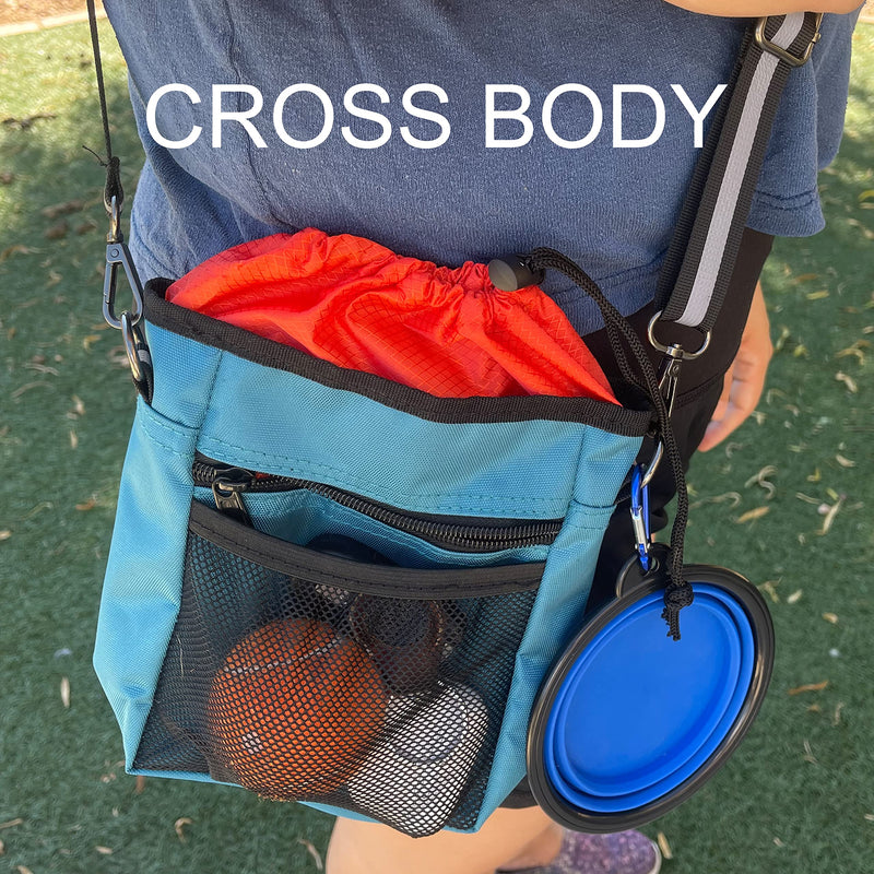 Jalousie Dog Training Pouch with Training Clicker and Water Bowl - 5 Ways to Wear - Carry Toys, Treats for Positive Reinforcement - Built-in Poop Bag Dispenser Grey - BeesActive Australia