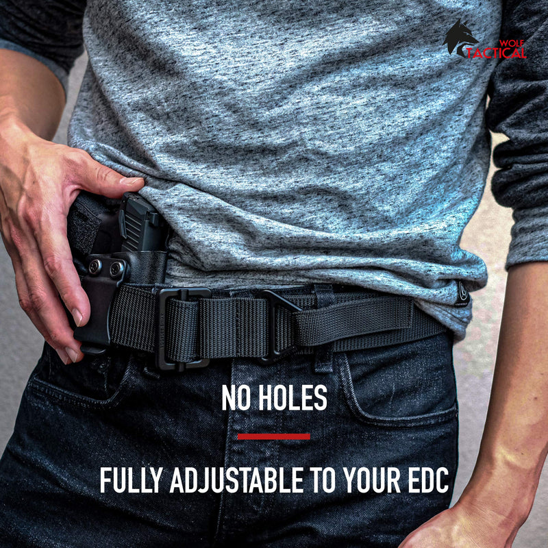 [AUSTRALIA] - WOLF TACTICAL Everyday Riggers Belt - Tactical 1.75” Nylon Web Belt for CQB, Military Training, Holsters, Concealed Carry, Law Enforcement, First Responders M (35-41) Black 