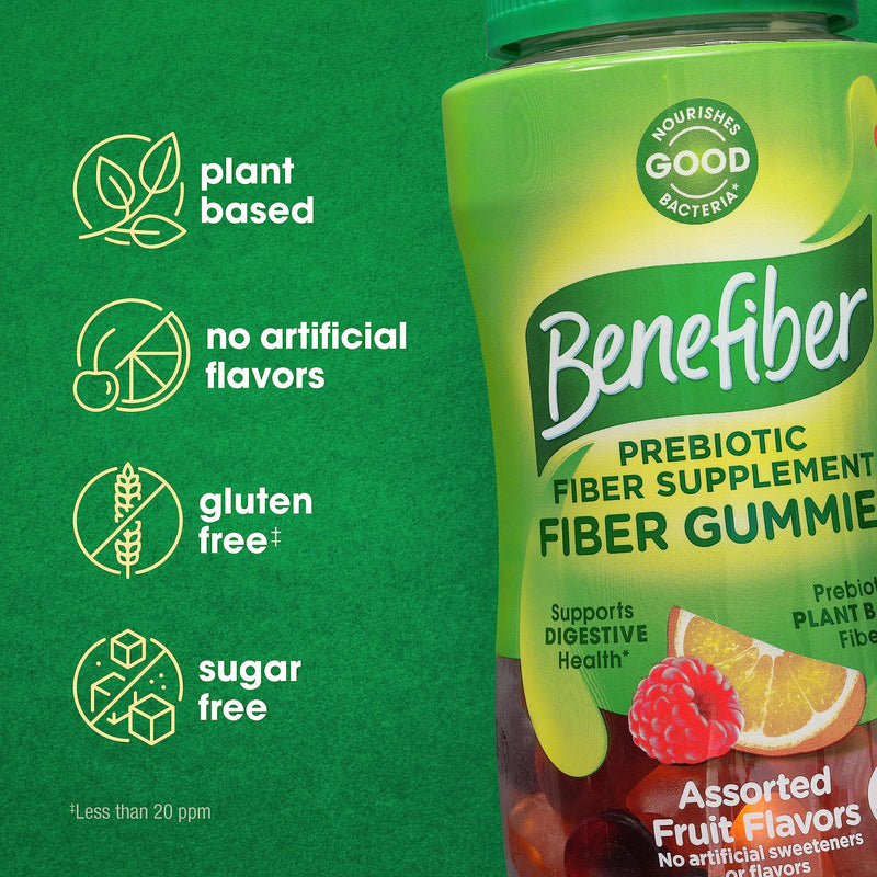 Benefiber Prebiotic Fiber Supplement Gummies for Digestive Health, Assorted Fruit Flavor - 81 Count - BeesActive Australia