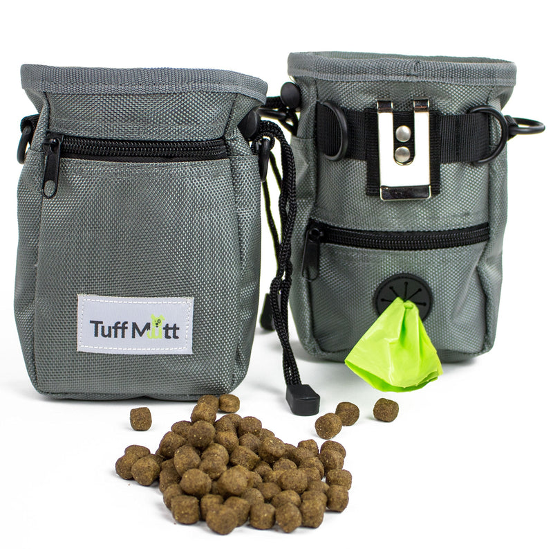 Tuff Mutt Dog Treat Pouch for Training with Poop Bag Dispenser, Includes 1 Roll of Earth Rated Pet Waste Bags, Metal Clip, Adjustable Waist Belt Makes it Easy to Carry Treats, Kibble and Accessories - BeesActive Australia