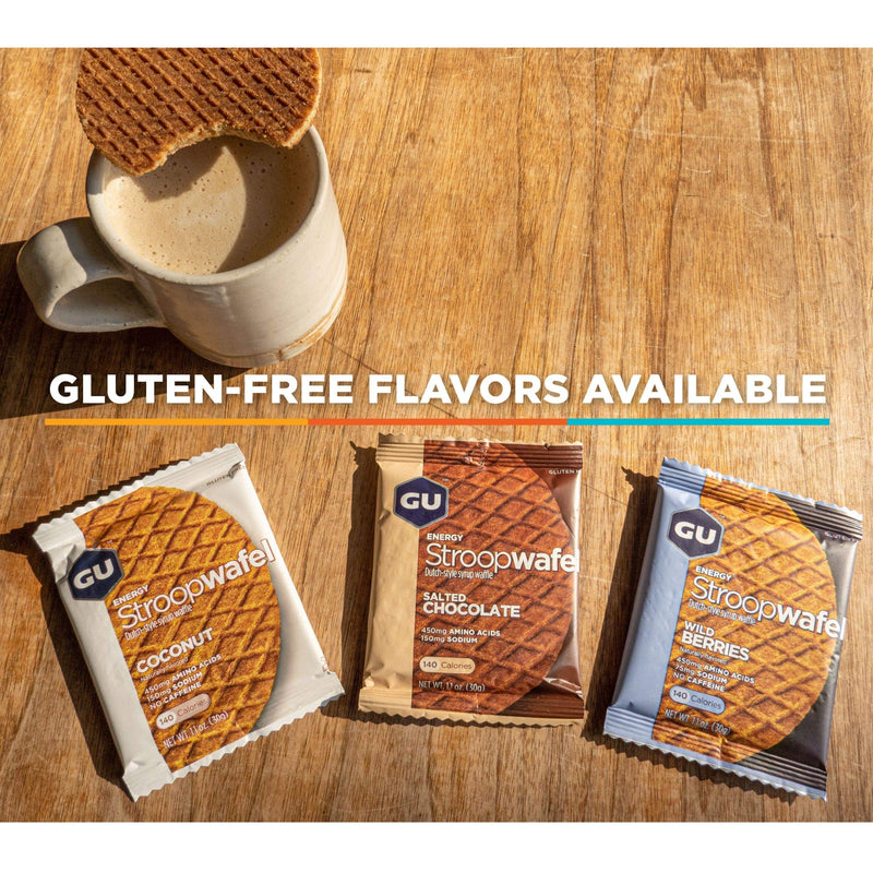 GU Energy Stroopwafel, Gluten Free, Salted Chocolate Sports Nutrition Waffle, 16 Count Gluten Free Salted Chocolate - BeesActive Australia