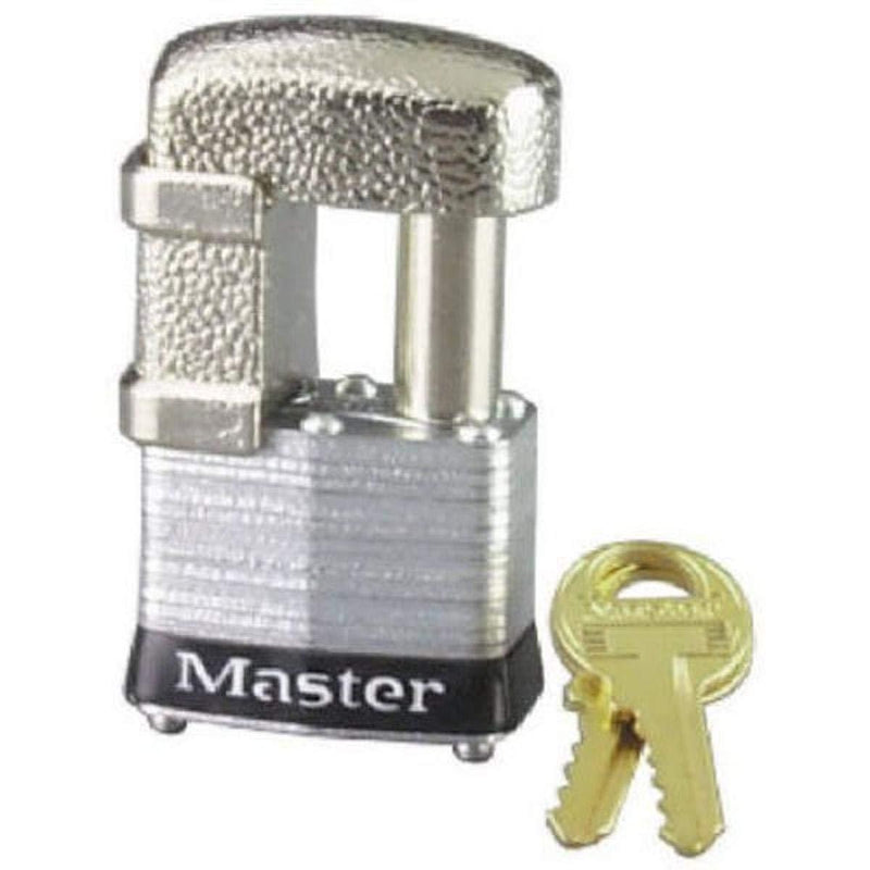 Master Lock 37D Shrouded Laminated Steel Pin Tumbler Padlock, Keyed Different, 1-9/16-Inch Wide Body, Shackle Fits 9/32-Inch Or 1/2-Inch Diameter - BeesActive Australia