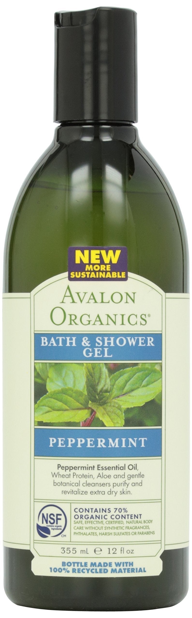Avalon Organic Botanicals, Bath & Shower Gel, Mint, 12 oz - BeesActive Australia