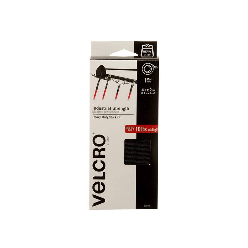 VELCRO Brand - Industrial Strength | Indoor & Outdoor Use | Superior Holding Power on Smooth Surfaces | Size 4ft x 2in | Tape, Black - Pack of 1, (Model: 90593) - BeesActive Australia