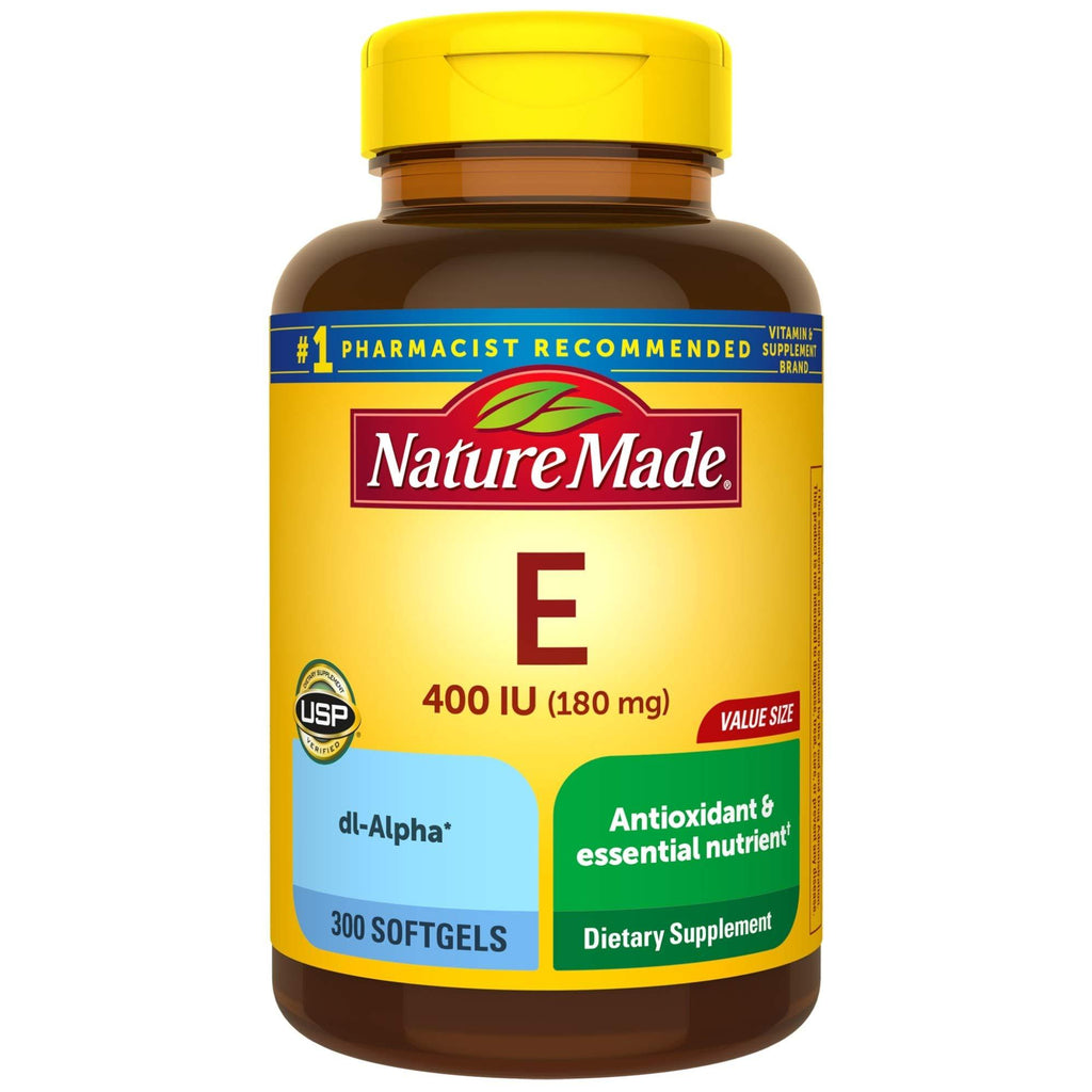 Nature Made Vitamin E 180 mg (400 IU) dl-Alpha Softgels, 300 Count Value Size for Antioxidant Support 300 Count (Pack of 1) - BeesActive Australia