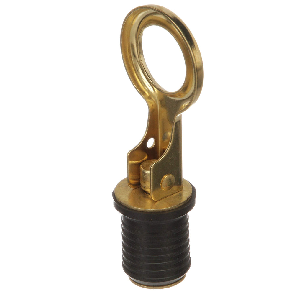 Attwood 7524A7 Snap-Handle Drain Plug, For 1-Inch-Diameter Drains, Locks in Place, Brass Handle, Rubber Plug - BeesActive Australia