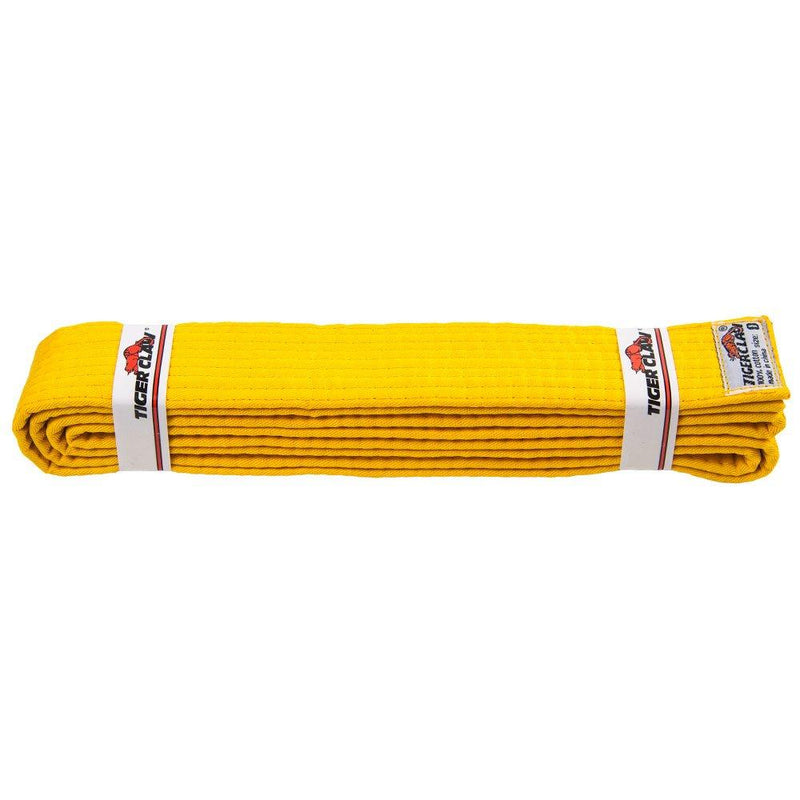 [AUSTRALIA] - Tiger Claw 100% Cotton Martial Arts Uniform Ranking Belt – 10 Solid Colors (Black, Yellow, Purple, Red, Blue, Green, Orange, Brown, White & Yellow) in 1 