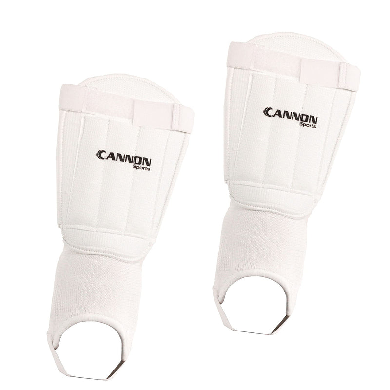 Cannon Sports White Padded Shin Guards for Soccer, Baseball and Football with Full Ankle 11-inch Adult - BeesActive Australia