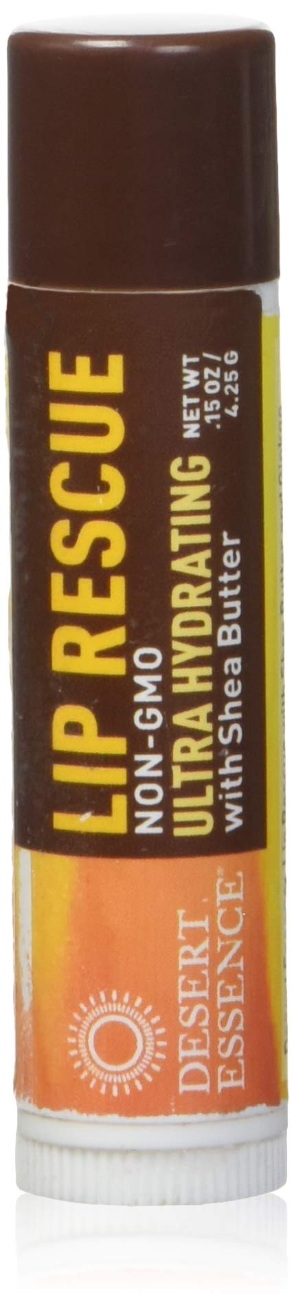 Desert Essence Lip Rescue Ultra Hydrating with Shea Butter - 0.15 Oz - Soft Moisturizer Balm Stick - Ginkgo Biloba Extract - Soothes Dry Or Cracked Lips - Vitamin E - Beeswax - Peppermint Oil - BeesActive Australia