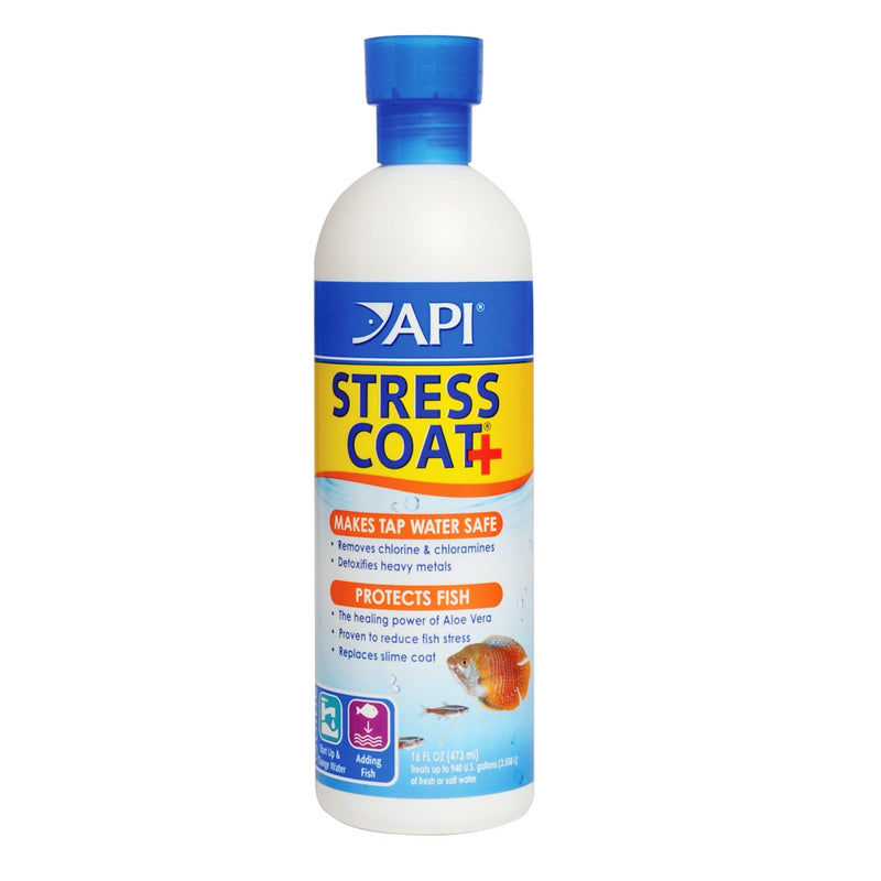 API Stress Coat Water Conditioner, Makes tap Water Safe, Replaces fish's Protective Coat Damaged by handling or Fish Fighting, Use When Adding or Changing Water, Adding Fish and When Fish are Injured 16 oz Aquarium Treatment - BeesActive Australia