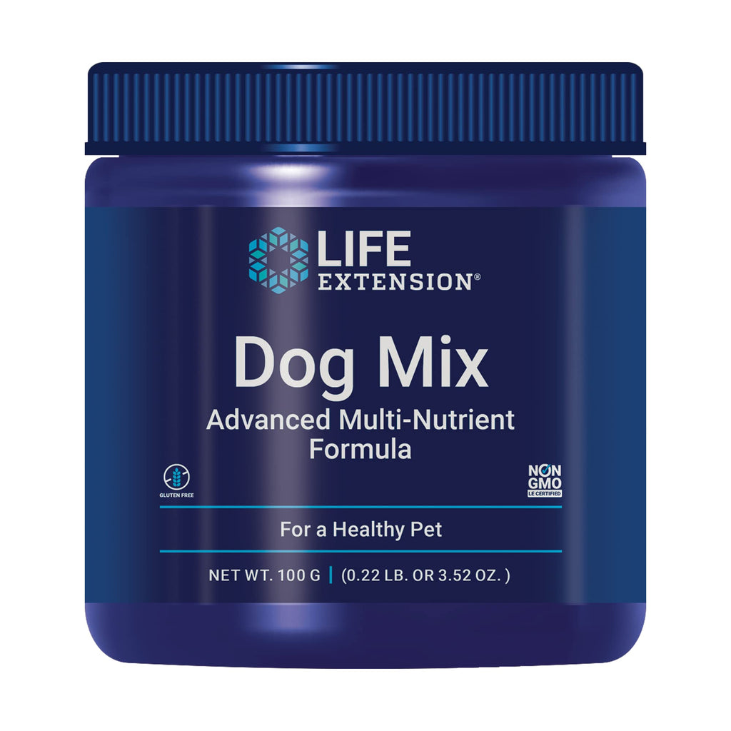 Life Extension Dog Mix - Daily Nutrition Care Supplement Powder for Your Canine Pet - Advanced Formula with Vitamins, Probiotics & Essential Fatty Acids - Gluten-Free, Non-GMO – 100 g, 60 Servings - BeesActive Australia
