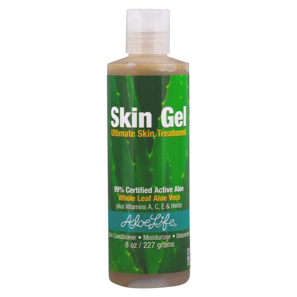 Aloe Life - Skin Gel and Herbs, 99 % Certified Organic, Whole Leaf Aloe Vera Plus Vitamin A, C, E and Herbs, Whole Leaf Aloe Vera is Concentrated to Give the Best Results (Unscented, 8 Ounces) 8 Ounce (Pack of 1) - BeesActive Australia
