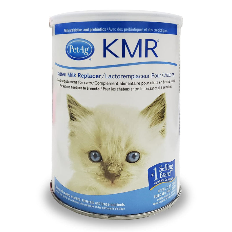 PetAg KMR Kitten Milk Replacer Powder - Prebiotics and Probiotics - Newborn to Six Weeks - Kitten Formula 12 Ounce (Pack of 1) - BeesActive Australia