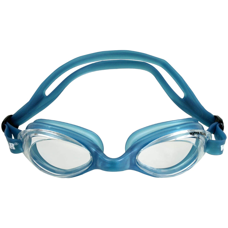 Water Gear Racer Anti-Fog Swimming Goggles - Great for Pool and Diving - Unisex Clear W/Blue Seals - BeesActive Australia