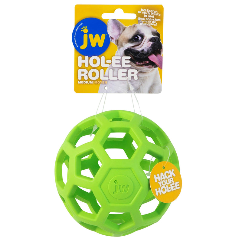 JW HOL-ee Roller Dog Fetch Treat Dispenser Puzzle Ball Medium - BeesActive Australia