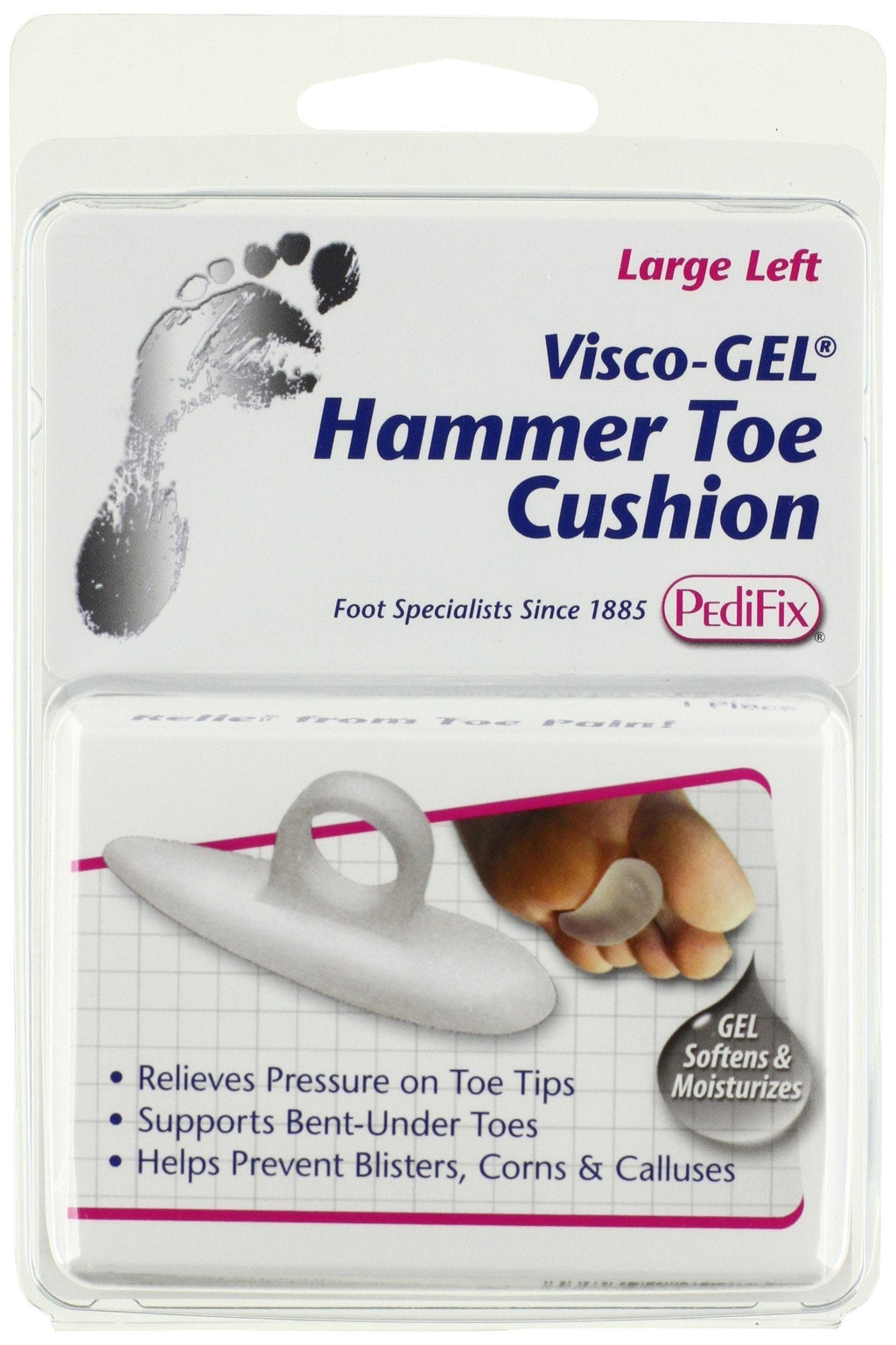 PediFix Visco-gel Hammer Toe Cushion, Large Left 1 PACK - BeesActive Australia