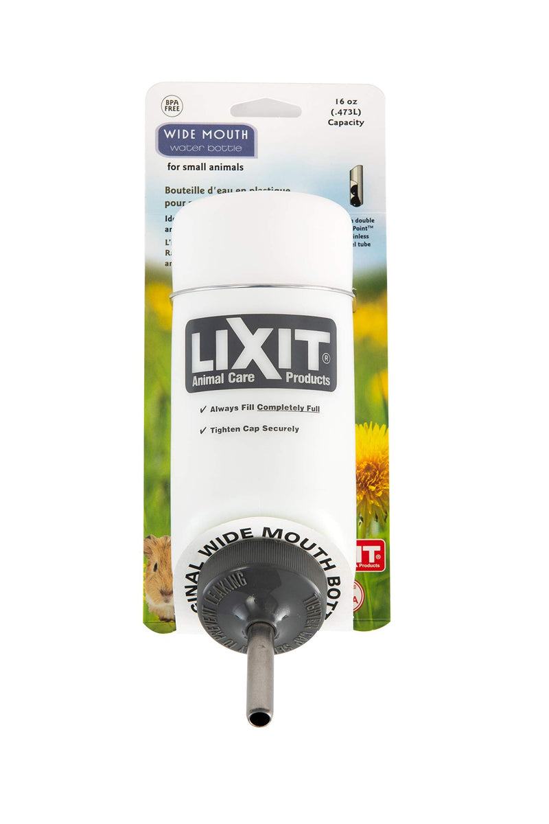 Lixit Wide Mouth BPA-Free Cage Water Bottles for Rabbits, Ferrets, Guinea Pigs, Rats, Chinchillas, Hamsters, Mice, Hedgehogs, Gerbils and Other Small Animals. Translucent 16 Ounce - BeesActive Australia