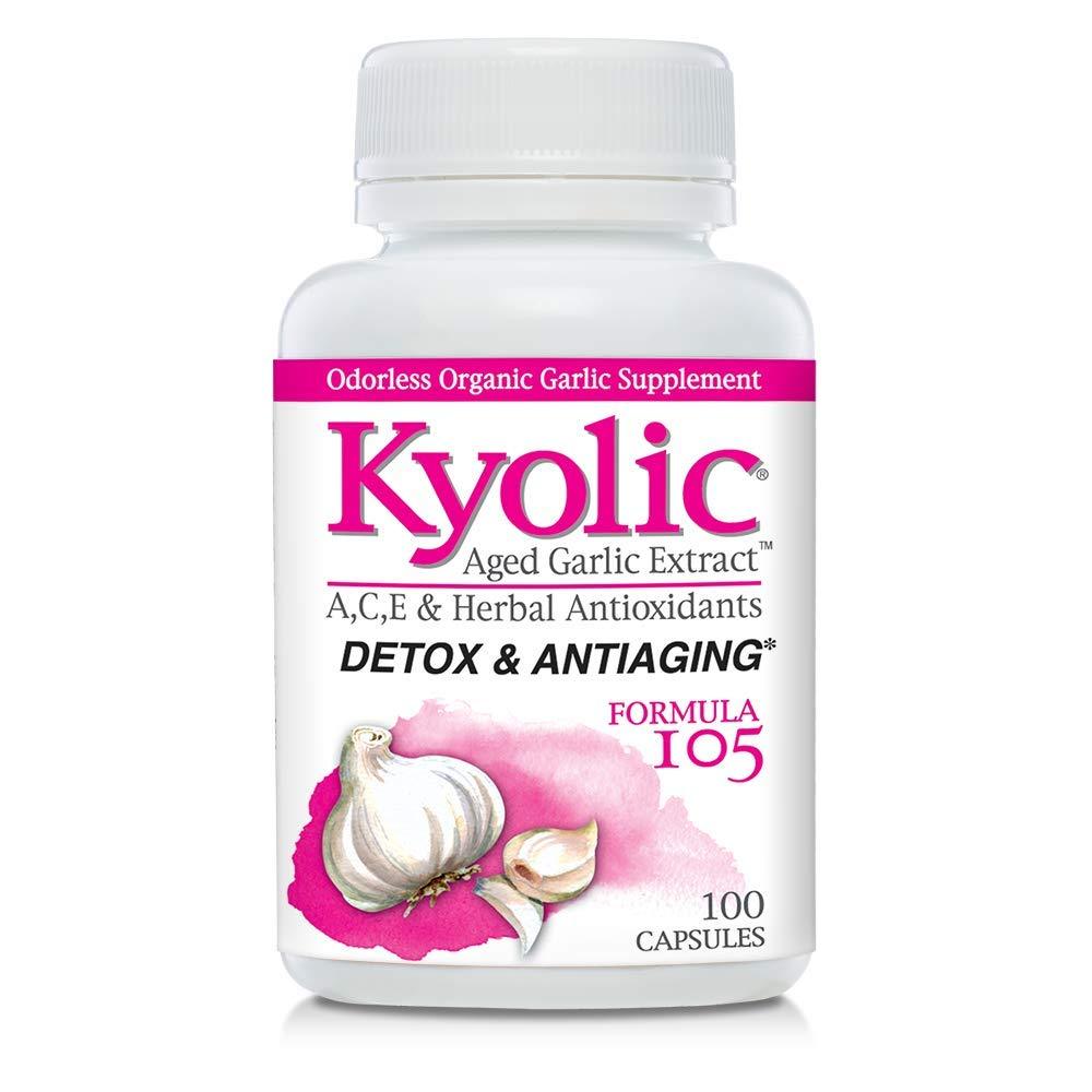 Kyolic Formula 105 Aged Garlic Extract Detox and Anti-Aging (100-Capsules) 100 Count (Pack of 1) - BeesActive Australia