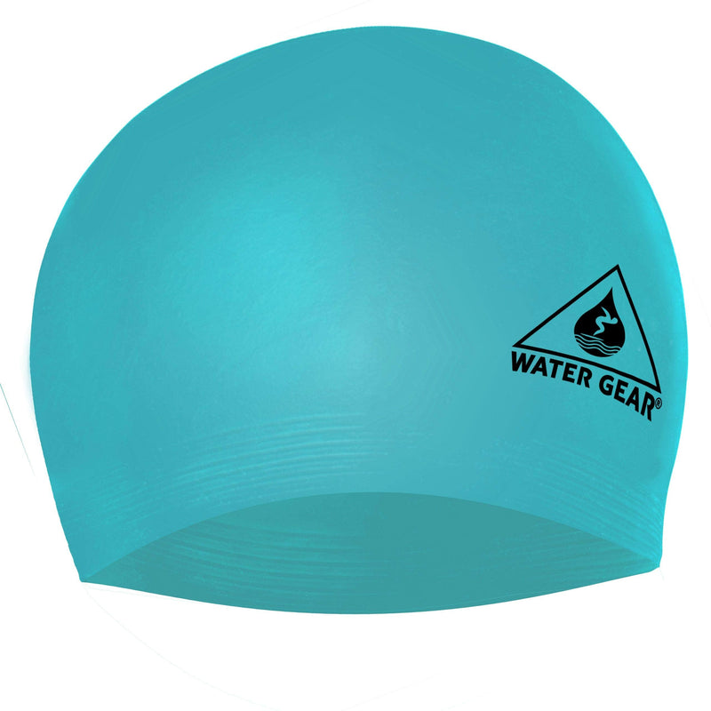 Water Gear Latex Adult Swim Cap - Durable and Flexible Unisex Non-Waterproof - Great for Short and Long Hair - Improve Your Performance - Triathlon Swimmers and Athletes LIGHT BLUE - BeesActive Australia