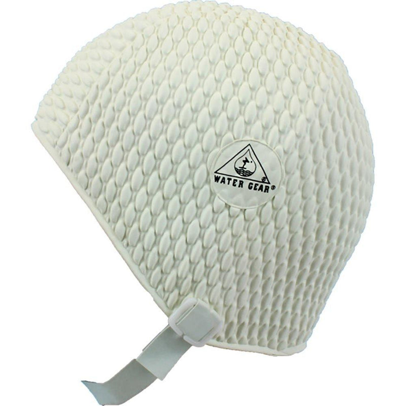 [AUSTRALIA] - Water Gear Natural Rubber Swim Bubble Cap, White. Medium 