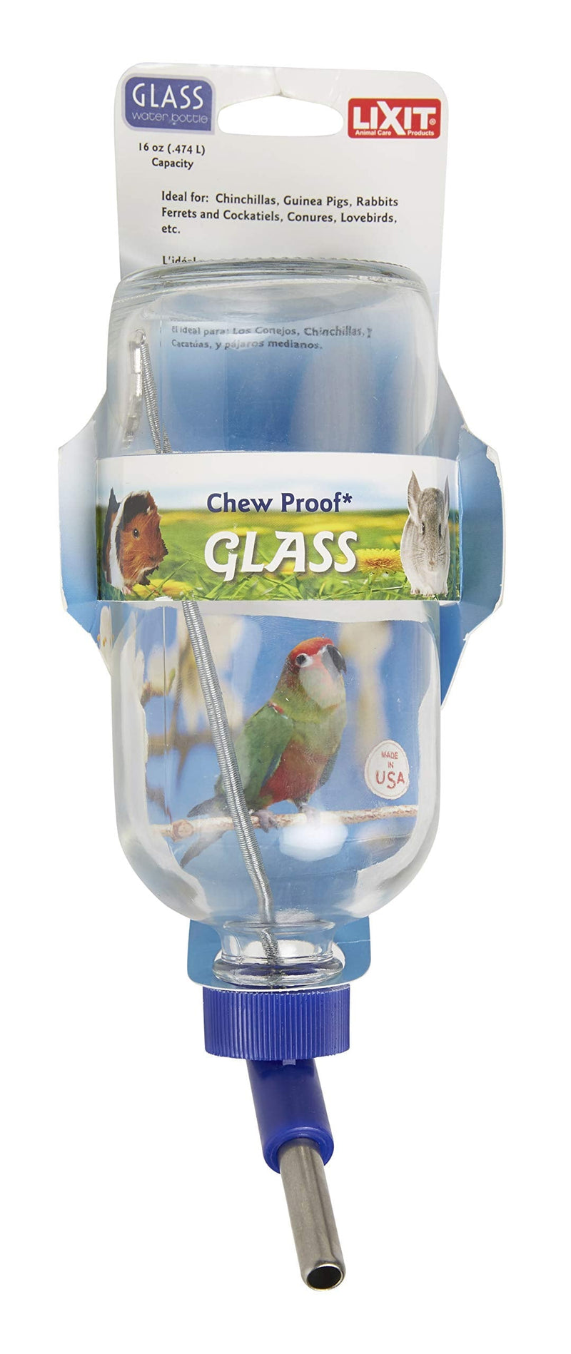 Lixit Glass Bottles for Dwarf Rabbits, Gerbils, Hamsters, Ferrets, Guinea Pigs, Chinchillas, Rats. Hamsters and Other Small Animals. 16 oz - BeesActive Australia