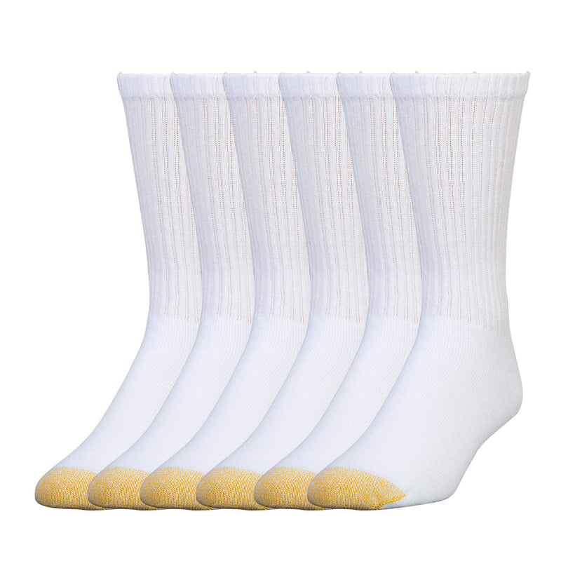 Gold Toe Men's 656s Cotton Crew Athletic Socks, Multipairs X-Large White (6-pairs) - BeesActive Australia