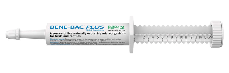 PetAg Bene-Bac Plus Bird & Reptile Gel with Probiotics - Contains Seven Microorganisms - 15 g Syringe - BeesActive Australia