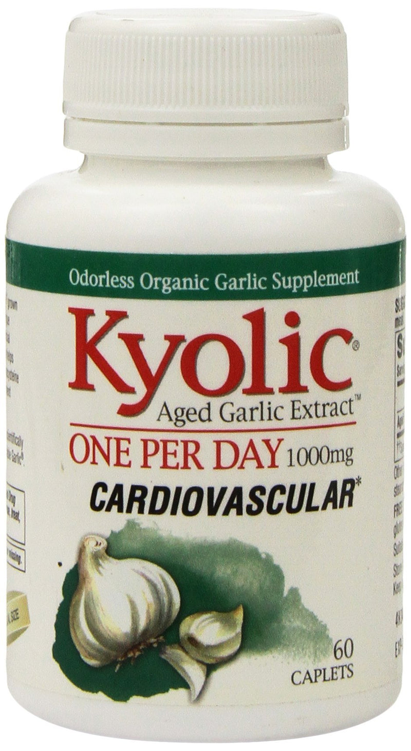 Kyolic Aged Garlic Extract One Per Day Cardiovascular Formula, 60 Vegetarian Caplets 60 Count (Pack of 1) - BeesActive Australia