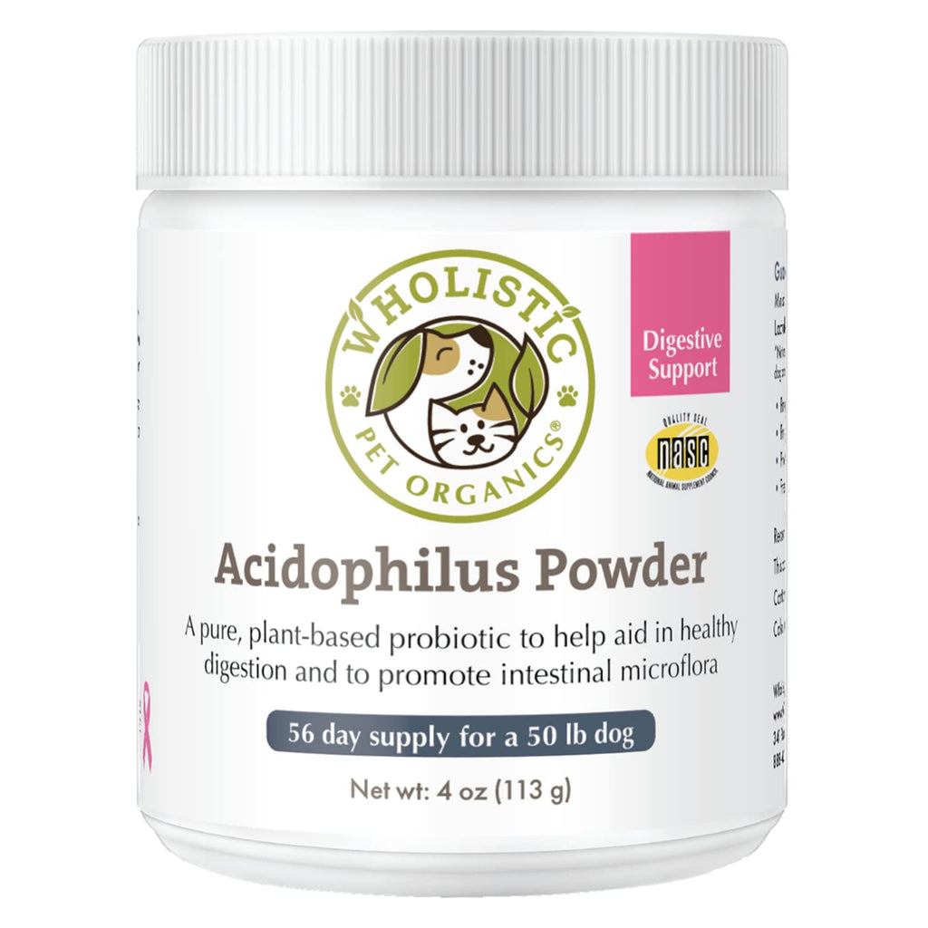 Wholistic Pet Organics Acidophilus Probiotic: Dog Probiotics - Lactobacillus Acidophilus Dog Probiotic Powder for Allergy Relief, Bad Breath, Diarrhea, Gas, Constipation, Yeast 4 oz - BeesActive Australia
