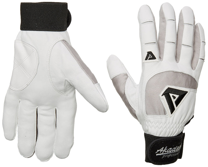 [AUSTRALIA] - Akadema Professional Batting Gloves-White/Grey Medium 