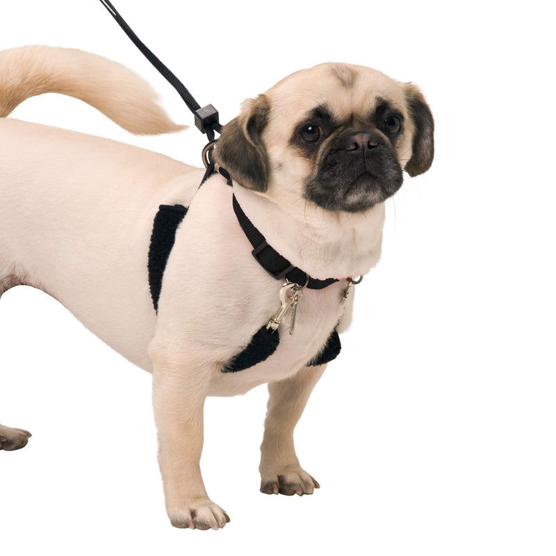 Dog Halter - Non-Pull No-Choke Humane Pet Training Halter Harness, Easy Step-in Vest Collar Halter for Control, Detachable Restraints & Sherpa Sleeves, Patented Dog Pull Control Technology by Sporn Medium Black - BeesActive Australia
