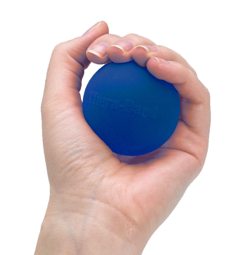 THERABAND Hand Exerciser, Stress Ball For Hand, Wrist, Finger, Forearm, Grip Strengthening & Therapy, Squeeze Ball to Increase Hand Flexibility & Relieve Joint Pain, Blue, Firm - BeesActive Australia