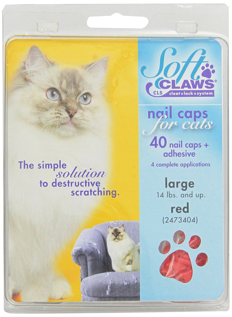Feline Soft Claws Nail Caps Large Red - BeesActive Australia