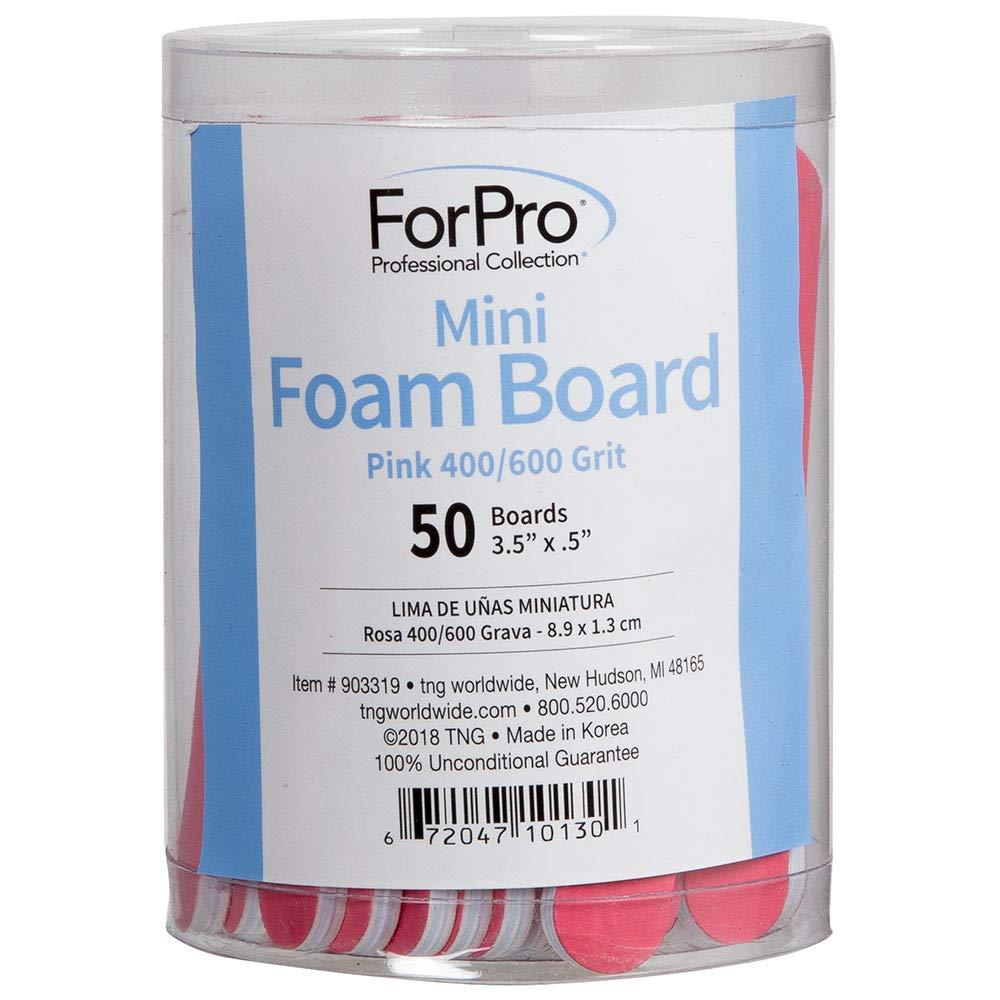 ForPro Mini Foam Board, Double-Sided Nail File, 400/600 Grit, 3.5” L x .5” W, Pink, 50-Count - BeesActive Australia