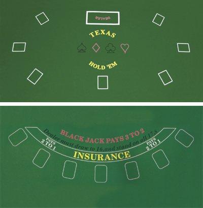 [AUSTRALIA] - DA VINCI 2 Sided Texas Holdem and Blackjack Casino Felt Layout 36 Inch x 72 Inch 