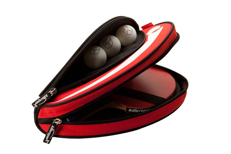 [AUSTRALIA] - Killerspin Barracuda Ping Pong Paddle Carry Case| Padded Table Tennis Racket Cover| Reinforced Padded Polyester Bag for 2 Ping Pong Rackets, Side Accessory Pocket for Balls| Protective Zipper Enclosure 