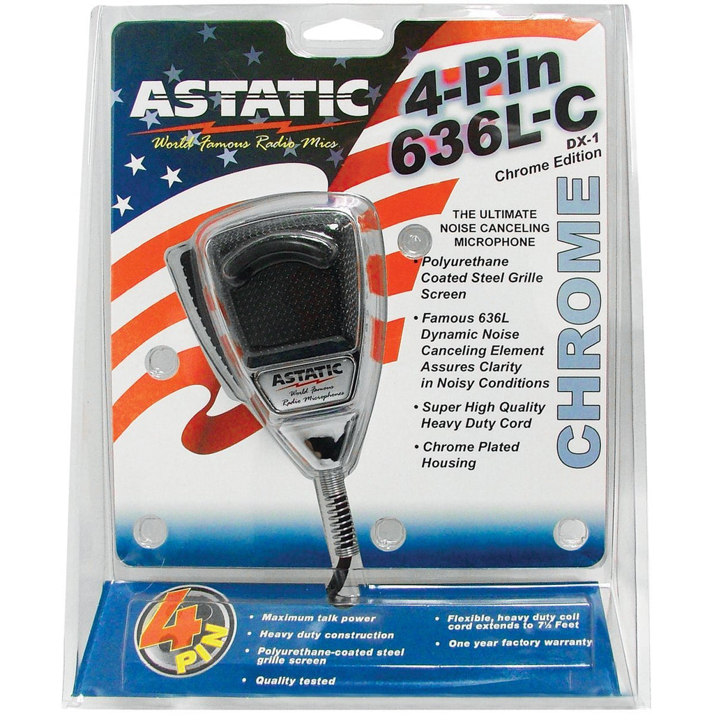 [AUSTRALIA] - ASTATIC 302-10187 4-Pin Noise-Cancelling Microphone (Chrome) 
