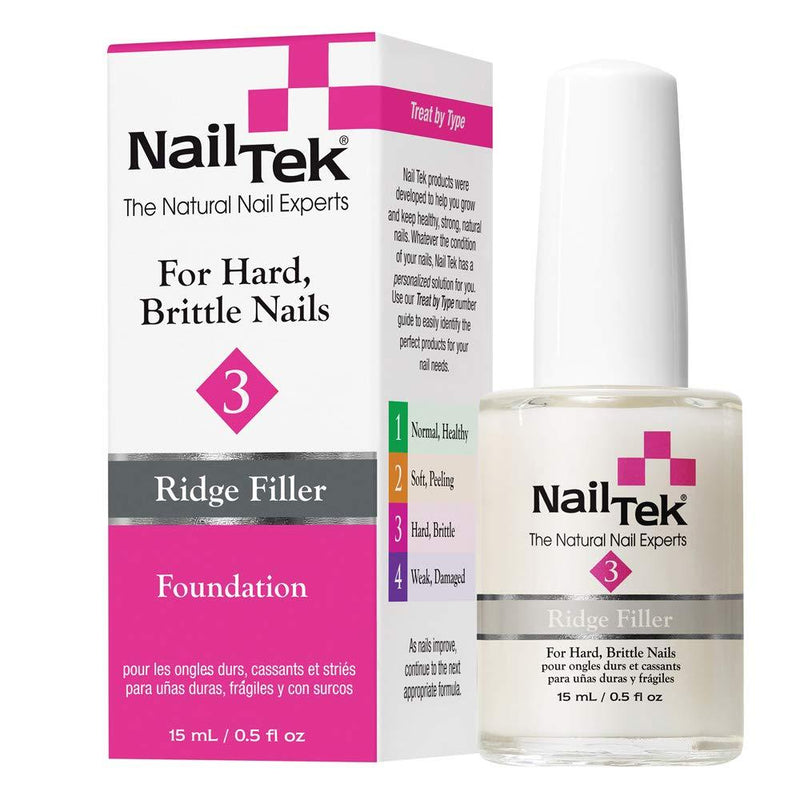 Nail Tek Foundation 3, Ridge Filling Strengthening Base Coat for Hard and Brittle Nails, 0.5 oz, 1-Pack - BeesActive Australia