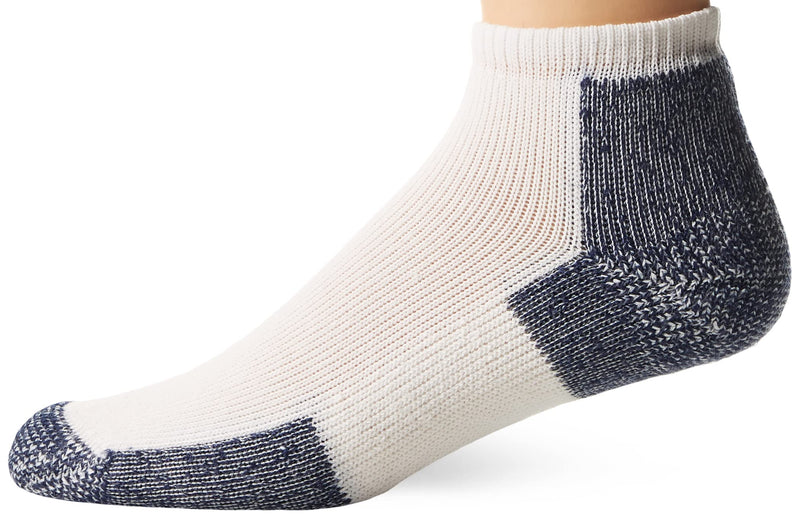 thorlos Unisex Jmm Max Cushion Running Low Cut Socks Large White/Navy - BeesActive Australia
