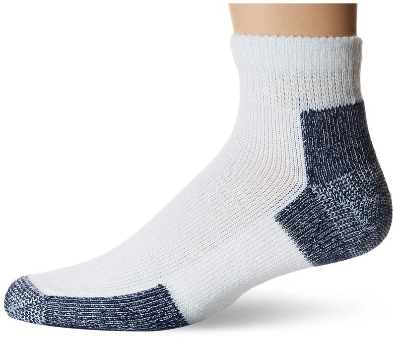 thorlos mens Jmx Maximum Cushion Ankle Running Socks Large White/Navy (1 Pair) - BeesActive Australia